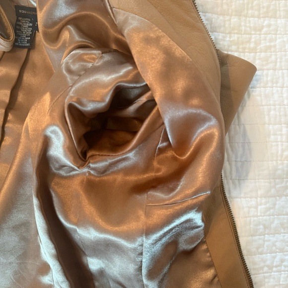 BCBGMaxAzria Tan Leather Jacket Size 2 - Picture 9 of 16